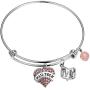 Gzrlyf Nail Tech Bracelet Pink Pave Heart Charm Nail Technician Gifts for Manicurist Coworkers