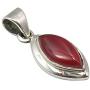 SilverStarJewel 925 Sterling Silver Marquise Cabochon Carnelian Pendant 1'' New Art