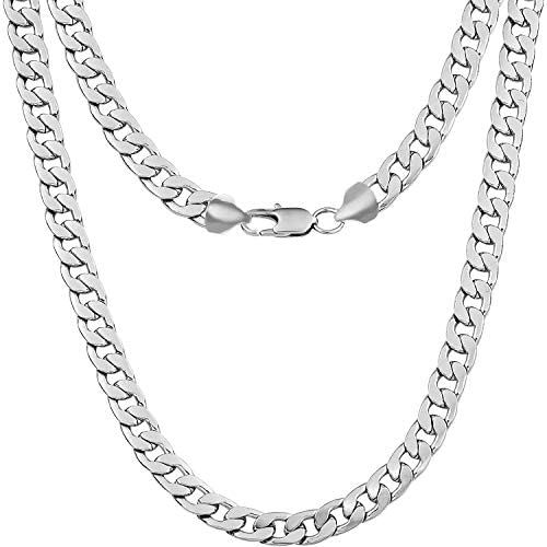 AOOVOO Cuban Link Chain for Men Boys Women Teen Girls, 9mm Wide 24 Inches Length Nickel-Free Hypoallergenic Jewelry Necklaces, Gold Plated/Stainless Steel with Gift Box