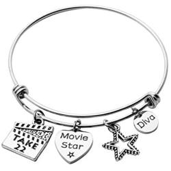 SEIRAA Movie Lover Gift Film Charm Bracelet Actress Gift Graduation Gift for Film Student Director Jewelry