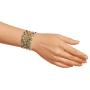 NOVICA Hand Crocheted Wristband Cuff Bracelet with Chalcedony and Labradorite, Life in Pai