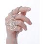 HAQUIL Satanic Necklace - Stainless Steel, Inverted Pentagram Sigil of Baphomet Pendant - Box Chain, 19.7''