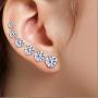 YIGEAN Stainless Steel Round Clear Cubic Stud Earrings,Hypoallergenic Multi-Piercing Ears,Jewelry Gifts Of Men,Women,Boys & Girls(6 Pairs)