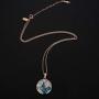 EVEVIC Swarovski Crystals Round Disc Pendant Necklaces for Women Fashion 14K Gold Plated Hypoallergenic Dainty Jewelry