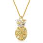 AOBOCO Sterling Silver Pineapple Necklace Gold Plated Pendant,Jewelry Gift for Women