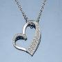 ELEGANZIA Heart Necklace Sterling Silver for Women Girl, Cubic Zirconia Open Heart Pendant Necklace True Love Jewelry Anniversary Birthday for Mom Granddaughter Girlfriend Wife