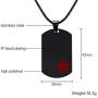 Mens Stainless Steel Customization Medical Alert Dog Tag Pendant Necklace Black,Free Engraved
