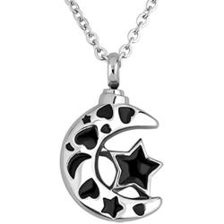 JewelryHouse Urn Ashes Holder Memorial Cremation Keepsakes, I Love You to The Moon and Back, Pendant Necklace
