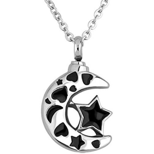 JewelryHouse Urn Ashes Holder Memorial Cremation Keepsakes, I Love You to The Moon and Back, Pendant Necklace
