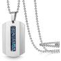 ETEVON Necklaces for Men Boys Stainless Steel Rectangle Pendant Dog Tag Ball Chain Necklace for Son Birthday Jewelry Gifts for Boyfriend Husband Dad