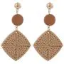 4 Pairs Woven Rattan Earrings Handmade Boho Straw Wicker Braid Drop Dangle Earrings Lightweight Geometric Rattan Wooden Statement Earrings for Women Girl Jewelry