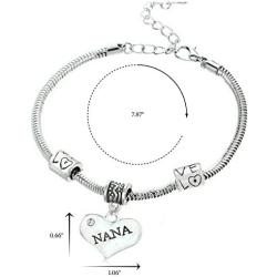 “Nana” Charm Bracelets | Adorable Nana Heart Bracelet | Best Family Jewelry Gift