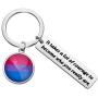 SEIRAA Bisexual Pride Keychain It Takes a Lot of Courage to Become Who you Really are Keychain Bisexual Pride LGBTQ Gifts