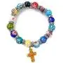 Nazareth Store Agate Colorful Flowers Beads Cross Bracelet Catholic Rosary Bangle Jerusalem Religious Christian Gifts for Boys Girls Jewelry for Women & Men Nazareth Store Agate Colorful Flowers Beads Cross Bracelet Catholic Rosary Bangle Jerusalem Religious Christian Gifts for Boys Girls Jewelry for Women & Men