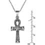 AeraVida Egyptian Eye of Horus Ankh Cross .925 Sterling Silver Pendant Necklace