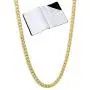 The Bling Factory 3mm Polished 14k Yellow Gold Plated Flat Cuban Link Curb Chain Necklace