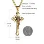 HZMAN Religion Stainless Steel Saint St St. Benedict Crucifix Cross Pendants Necklace INRI HZMAN Religion Stainless Steel Saint St St. Benedict Crucifix Cross Pendants Necklace INRI