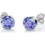 Gem Stone King 925 Sterling Silver Blue Tanzanite and White Diamond Pendant Earrings Set For Women (2.75 Cttw with 18 Inch Silver Chain) Gem Stone King 925 Sterling Silver Blue Tanzanite and White Diamond Pendant Earrings Set For Women (2.75 Cttw with 18 Inch Silver Chain)