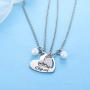 Nimteve Big Sis Lil Sis Necklaces Set for 2 Big Sister Little Sister Necklace Chain BFF Heart Pendant Necklace Set Friendship Girls Gifts Jewelry