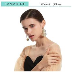 FAMARINE Vintage Tribal Chandelier Portrait Coins Hoop Drop Earrings for Women Costume Jewelry