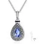 Teardrop Cremation Necklace 925 Sterling Silver Urn Jewelry Keepsake Ashes Dog Human Hair Memorial Pendant Locket Gift for Women