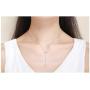 Lariat Y Necklace Crescent Moon Star 925 Sterling Silver for Women Girls Teens Dainty Layered Long Chain Pendant Personalist Jewelry Best Friend Gifts