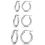 Small Sterling Silver Hoops - 14K Rose Gold Plated Hoop Earrings Set for Girl Gift