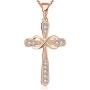 YL Cross Necklace 925 Sterling Silver Infinity Pendant Religious Jewelry Christian Baptism Gift