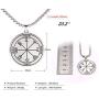 VASSAGO Stainless Steel First Pentacle of Jupiter Pendant Necklace Key of Solomon Seal Kabbalah Pagan Talisman Amulet Jewelry for Men and Women