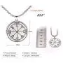 VASSAGO Stainless Steel First Pentacle of Jupiter Pendant Necklace Key of Solomon Seal Kabbalah Pagan Talisman Amulet Jewelry for Men and Women