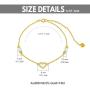 SISGEM Solid 14k Gold Heart Bracelet for Women Freshwater Cultured Pearl Bracelet with Beads Dainty Jewelry Gifts for Her, Mum,Wife,6.5+1+1 INCH