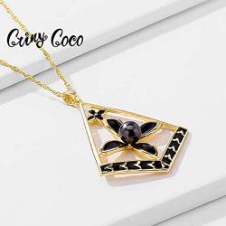 Cring Coco Custom Name Necklace Personalized 14K Gold Plated Hawaiian Series Pendant Jewelry Customized Engraving Date/Text, Inspirational Gifts for Person You Love