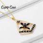 Cring Coco Custom Name Necklace Personalized 14K Gold Plated Hawaiian Series Pendant Jewelry Customized Engraving Date/Text, Inspirational Gifts for Person You Love