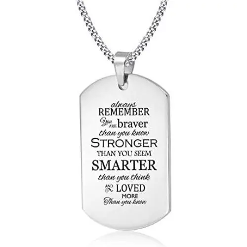 VNOX Engraved Inpsirational Quote Dog Tag Pendant Necklace Brithday Graduation Gift for Son Daughter Dad Husband Best Friend VNOX Engraved Inpsirational Quote Dog Tag Pendant Necklace Brithday Graduation Gift for Son Daughter Dad Husband Best Friend