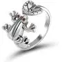 EXGOX Silver Frog Open Rings for Women Vintage Cute Animal Finger Ring Silver Fashion Party Jewelry Gifts EXGOX Silver Frog Open Rings for Women Vintage Cute Animal Finger Ring Silver Fashion Party Jewelry Gifts