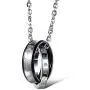 MJartoria Matching Necklaces for Couples-His Crazy Her Weirdo Engraved Ring Pendant Necklaces Anniversary Valentines Day Gifts for Boyfriends Girlfriends