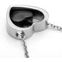 HQ Personalized Engraving Custom Stainless Steel Double Heart Black Pendant Cremation Urn Necklace for Ashes Keepsake Memorial