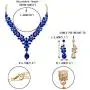 EVER FAITH Womens Wedding Bridal Jewelry Accessory Crystal Elegant Teardrop Leaf Vine Necklace Earrings Set