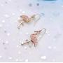 HANGO creative animal earrings, pink diamonds, red-crowned crane earrings, alloy flamingo earrings, suitable for clothes matching. Valentines day gifts, birthday parties, mothers day gifts