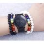 Jstyle 12Pcs Lava Bead Bracelet for Women Men Essential Oil Beads Chakra Yoga Bracelets Set