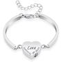 Mingkejw Cremation Urn Bracelet for Ashes for Women Stainless Steel Heart Urn Cuff Bracelet Cremation Keepsake Jewelry for Ashes