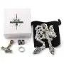 GUNGNEER Thors Hammer Pendant Mixed Gold Color Viking Mjolnir Necklace for Men with Wolf Head Square Chain, 316L Stainless Steel Bonus 2 Rune Beads GUNGNEER Thors Hammer Pendant Mixed Gold Color Viking Mjolnir Necklace for Men with Wolf Head Square Chain, 316L Stainless Steel Bonus 2 Rune Beads