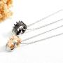 Hottime Couple Matching Necklace Lovers 2pcs Pendant for Wedding Anniversary Valentines Present