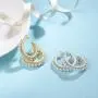 FANCIME Gold Plated Sterling Silver Simulated Shell Pearls Open C Hoop Earrings Chunky Dainty Jewelry Gifts for Women Girls Wife Mom, Diameter 1.1 inch (28mm)