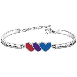 BAUNA Bisexual Pride Bracelet Bisexuality Pride Flag Jewelry for Her It Takes A Lot of Courage to Become Who You Really are Rainbow Gifts