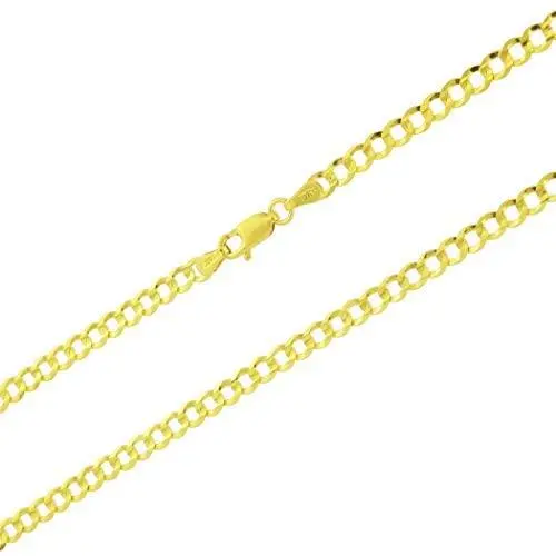 Nuragold 10k Yellow Gold 4mm Solid Cuban Curb Link Chain Pendant Necklace, Mens Womens Lobster Lock 16'' 18'' 20'' 22'' 24'' 26'' 28'' 30''