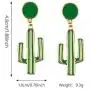 YUNXI Unique Women Cute Fun Earrings Enamel Cactus Earrings Sweet Fresh Exaggerated Green blue Plant Ladies drop Earrings for women girls potted earring