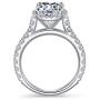 HAFEEZ CENTER 14K Solid White Gold 2ct Round Brilliant Cut DEF Color Moissanite Engagement Ring