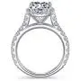 HAFEEZ CENTER 14K Solid White Gold 2ct Round Brilliant Cut DEF Color Moissanite Engagement Ring