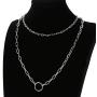 Cross Chain Necklaces For Women,Layered Choker Long Silver Stainless Steel Necklace For Teen Girls Friendship Dainty Best Friend Lock Cute Statement Jewelry